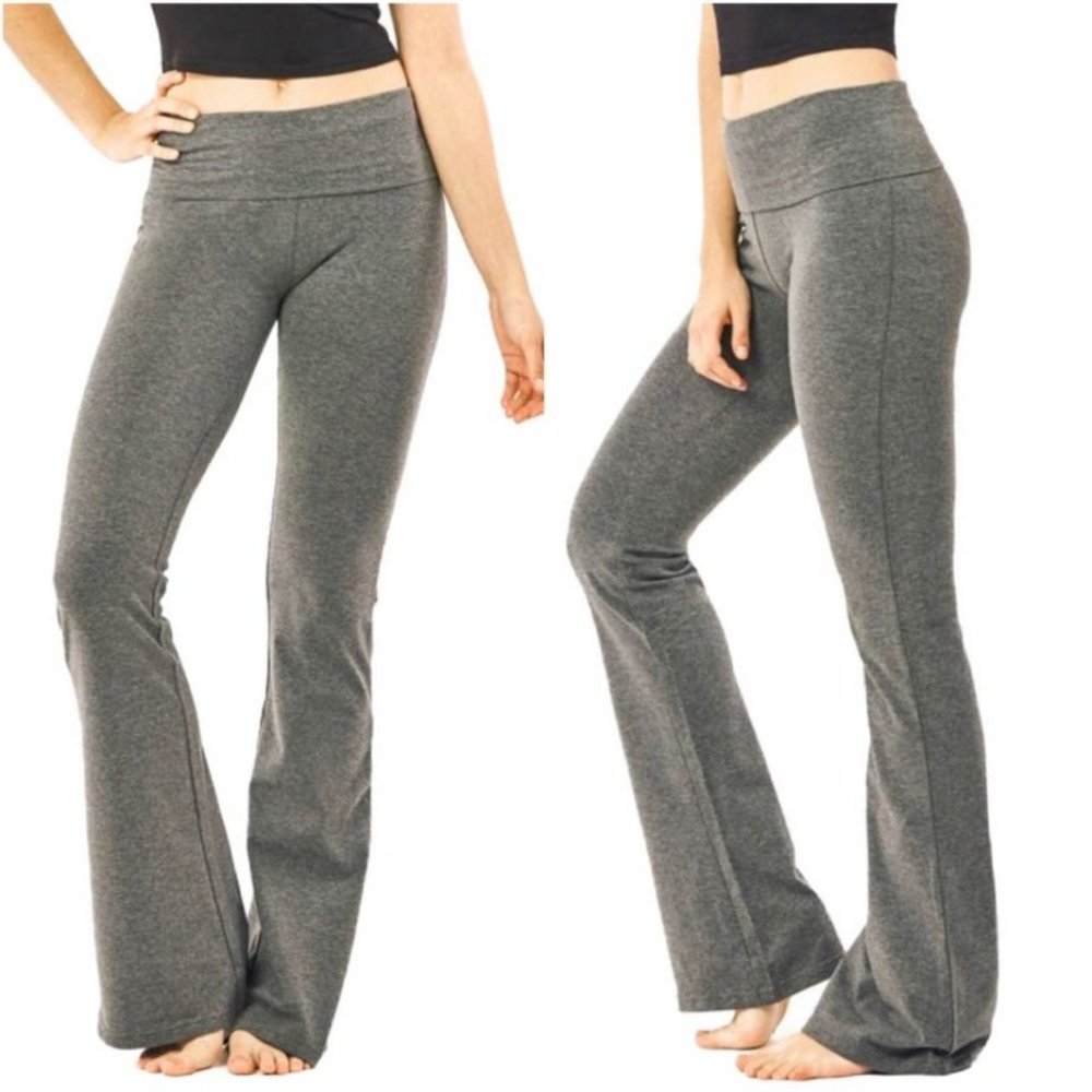 Gray fold over Yoga Pants - Picture 1 of 2